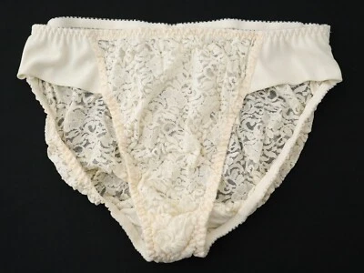 NEW Victoria's Secret VTG 90s Stretch lace High Cut Brief Panties LARGE - Image 1 of 4