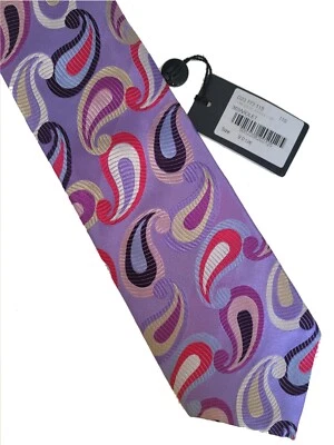 DUCHAMP LONDON PAISLEY JACQUARD SILK NECKTIE - RARE TIE MADE ENGLAND NEW W TAGS - Image 1 of 4