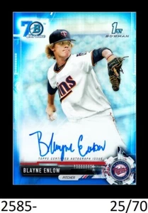 1-2017 BOWMAN CHROME DRAFT 701TH BLUE REFRACTOR AUTO BLAYNE ENLOW TWINS 25/70 - Picture 1 of 1