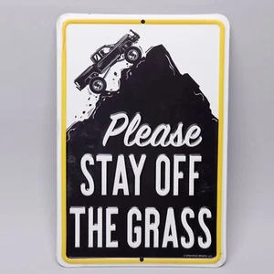 4x4 Stay Off The Grass Metal Sign Monster Truck Jeep Tin Wall Decor 4 Wheeling - Picture 1 of 6