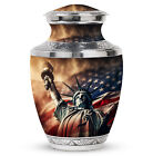 Maßgeschneiderte Urnen für menschliche Asche Freiheitsstatue amerikanische Flagge (10 Zoll) große Urne