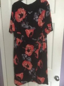 Black And Red Debenhams Collection Day Dress Size 20 - Picture 1 of 1