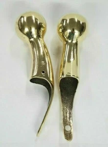 Vintage Horse Hames 7" Heavy Solid Brass Ball End For Walking Stick~Cane Topper - Picture 1 of 6