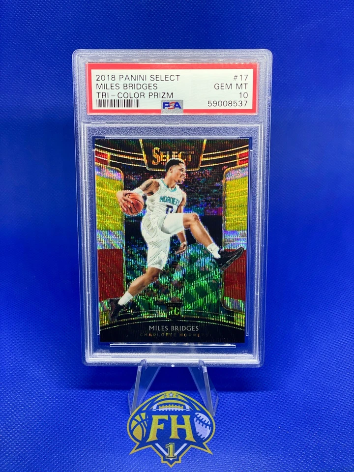 2018-19 Panini Select #17 Miles Bridges Rookie Tri Color Prizm RC 💎 Mint PSA 10 - Image 1 of 4