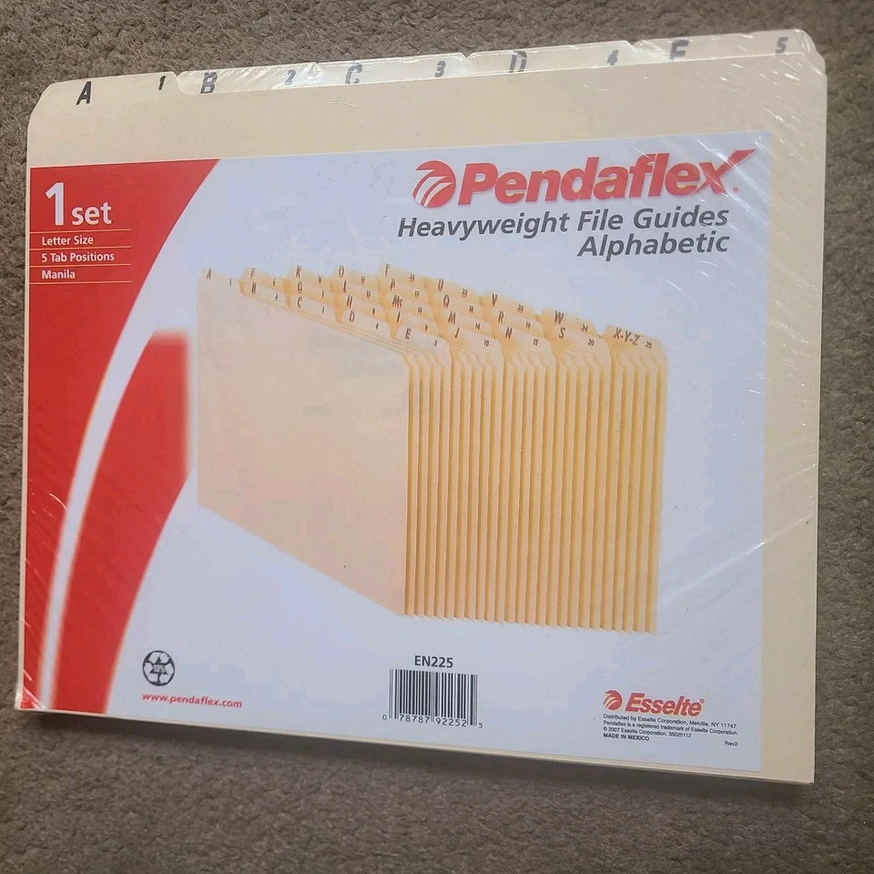 Pendaflex Heveyweight File Guides Alphabetic 1/5 Tab Made In Mexico - Image 1 of 4