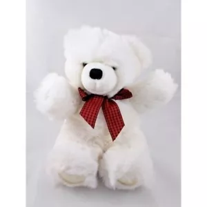 Zachary White Bear Plush 10 Inch Plastic Feet Applause Bravo Stuffed Animal toy - Picture 1 of 9