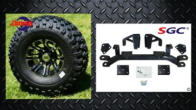 STEELENG EZGO Medalist/TXT/PDS GAS GOLF CART 4" LIFT KIT + 10" WHEELS and 22" AT TIRES