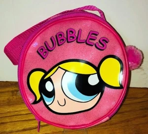 Powerpuff Girls Bubbles Pink Pom Pom Zippered Purse 1993 Vintage Cartoon Network - Picture 1 of 1