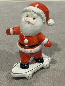 Vintage 1978 Kurt S Adler Keramik Weihnachtsmann mit Skateboard - Bild 1 von 12