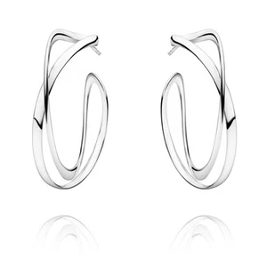 Georg Jensen Silver Ear Hoops # 452 - INFINITY - Large - Picture 1 of 1