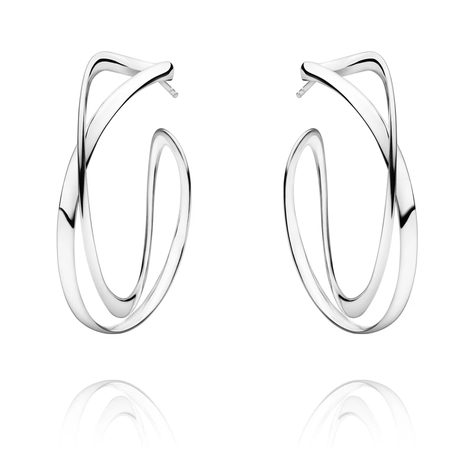 Georg Jensen Silver Ear Hoops # 452 - INFINITY - Large - Image 1 of 1
