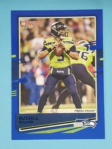 2020 Panini Donruss PHOTO VARIATION BLUE PRESS PROOF Russell Wilson #222 - Picture 1 of 2