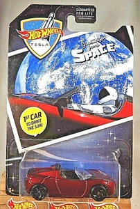 2019 Hot Wheels CHASE Greetings From Space '08 TESLA ROADSTER Maroon w/Blk RA Sp - Picture 1 of 5