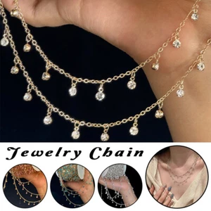 10m Rhinestone Chain Women Necklace DIY Jewelry Clothing Making Accessories - Picture 1 of 33