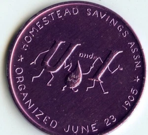 Mardi Gras Doubloon: Homestead Savings Assn. 1969 - Picture 1 of 2
