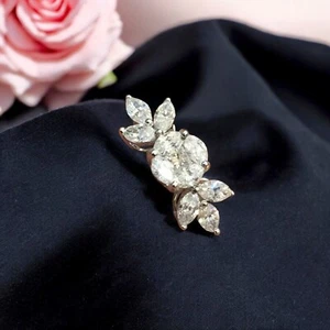1.20 Cts Marquise Princess F/VS1 Natural Diamonds Engagement Ring 14K White Gold - Picture 1 of 11