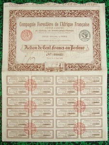 Côte d'Ivoire & Paris - Beau Décor Cie Forestière de l'Afrique Française de 1921 - Picture 1 of 1