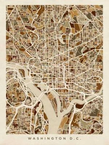 Poster - Washington DC Map, Modern Abstract City Streets, 4 Sizes - Picture 1 of 25