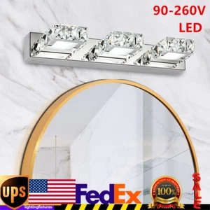 Bathroom Vanity Wall Light Over Mirror Light LED Crystal Wall Sconce Lighting - Picture 1 of 14