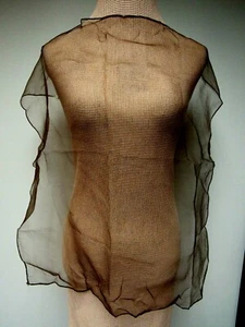 Vintage 60er Ranch Nerz schokobraun 24 quadratischer Schal durchsichtig Nylon gebraucht, in einwandfreiem Zustand - Bild 1 von 5