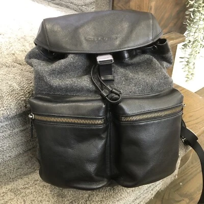 Mochila de viaje Coach grande de lana de cuero negra F71881 precio de venta sugerido por el fabricante $595 Foto 1 de 4