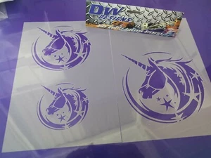 Unicorn 1 multi sized mylar airbrush art stencil set of 3 sizes. - Picture 1 of 1