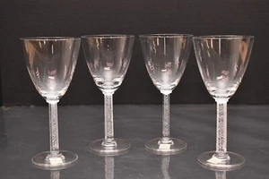 SET 4 bicchieri da vino LALIQUE cristallo PHALSBOURG Claret gambo smerigliato ART DECO - Foto 1 di 13