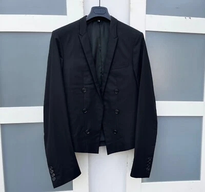 UltraRare & Great Dior Homme SS09 Double Breasted Cropped Waxed Blazer - Image 1 of 4