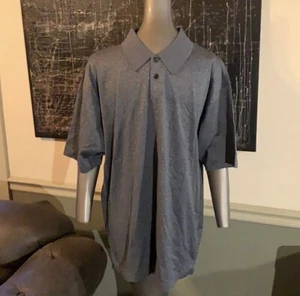 NWT Geoffrey Beene Double Mercerized Cotton Gray Polo Large - Picture 1 of 7