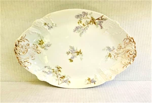 Forget me Not Platter Charles Field Haviland Limoges GDA France Floral 12" Long - Picture 1 of 7