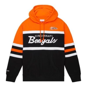 NWT Men's Cincinnati Bengals Mitchell & Ness Head Coach Pullover Hoodie - Picture 1 of 1