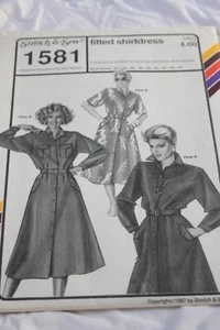 SIN CORTAR Vintage Stretch & Sew 1581 Camisa Ajustada Botón Frontal Costura Patrón - Imagen 1 de 2