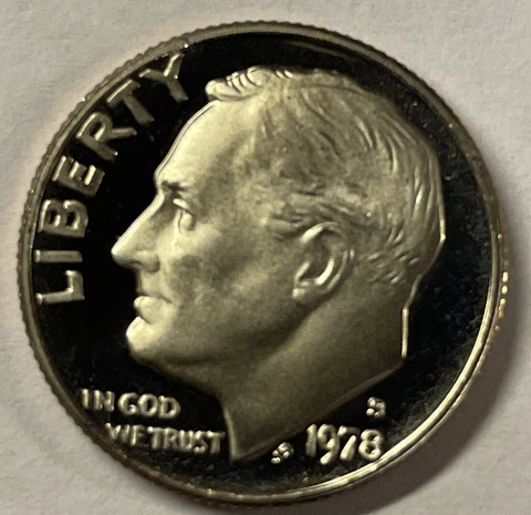 1978 S Proof Roosevelt Dime From Proof Set With Free Shipping Cover