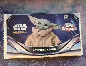 2022 Topps Star Wars The Mandalorian Chrome Edizione Beskar Hobby Pack - Foto 1 di 2