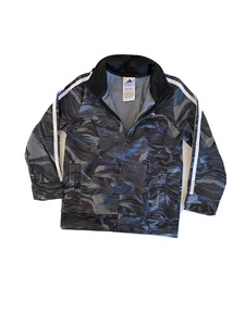 Adidas Stripe Sleeved Track Jacket Youth Size 6 Full Zipper Zip - Picture 1 of 7