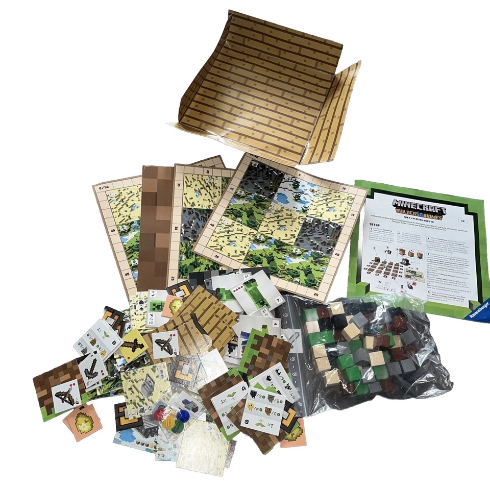 MINDCRAFT BUILDERS & BIOMES GAME boys girls board RAVENSBURGER Building Brain - Image 1 of 4