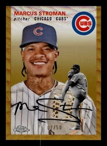 2023 TOPPS CHROME PLATINUM MARCUS STROMAN GOLD WAVE REFRACTOR 7/50 CUBS #273 - Picture 1 of 2