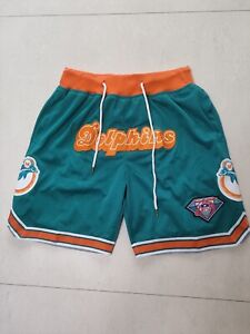 Men’s Miami Dolphins Football Basketball Pants Pockets stitched Shorts