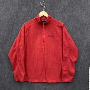Marmot Mens Medium Half Zip Pullover Micro Fleece Jacket Rust Mock Neck Casual - Picture 1 of 15