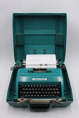 Olivetti Studio 45 打字机 Aqua Teal 蓝色 西班牙 MCM 中世纪现代 20 世纪 60 年代 — 第 1/4 张图片