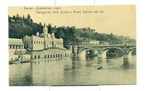 ESPOSIZIONE INTERNAZ. TORINO 1911 "Padiglione della Serbia e Ponte Isabella" - Picture 1 of 1