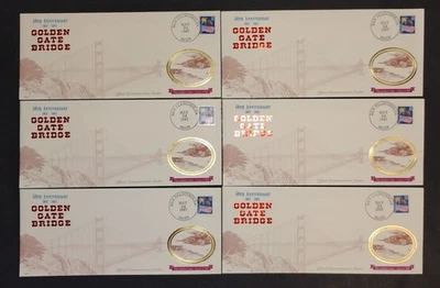 6 - USPS первый день обложка официальный 1987 Golden Gate мост 50-летие - Изображение 1 из 4