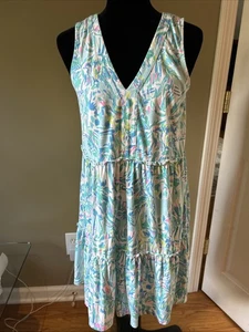 Lilly Pulitzer  Kristen flounce cabana cocktail  Tiered Dress V-Neck Casual S - Foto 1 di 13