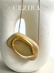 Women's Brand Fashion Chic Design Clutch Bag PU Leather Hard-case Handbag Metal - Picture 1 of 24