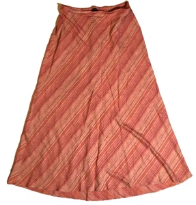 Lane Bryant Linen Blend Skirt Women’s Size 14 to 16 Orange Striped Coastal Maxi - Picture 1 of 4