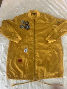 Vintage Glitz Gold Windbreaker With Patches & Pockets sleeve pocket Size M - Picture 1 of 12