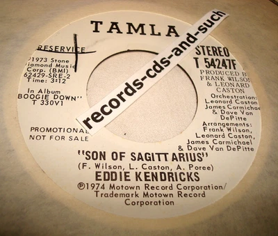Eddie Kendricks–Son Of Sagittaris-TAMLA 54247F WHITE LABEL STEREO/MONO NM 45 - Image 1 of 2