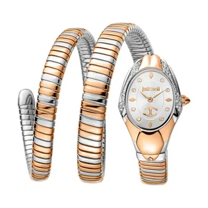 Just Cavalli Snake Women's JC1L185M0075 Signature Snake Rose Gold Silver Watch - Picture 1 of 1