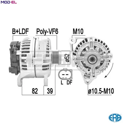 ALTERNATOR 209414A FOR PORSCHE BOXSTER 911/Convertible/Targa M 96.70 3.6L 6cyl - Image 1 of 4
