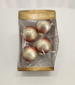 CBK Gold Glitter Ornaments 4 Pcs - Picture 1 of 3